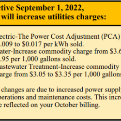 Effective september 1, 2022, bpu will increase utilities charges:
